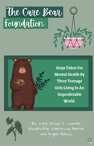 zine cover: color canva design with a bear and plants