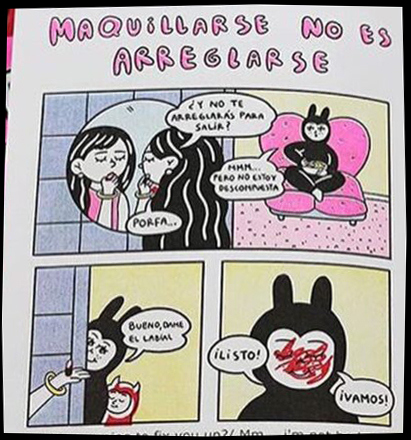 Comic called "Maquillarse No Es Arreglarse"
