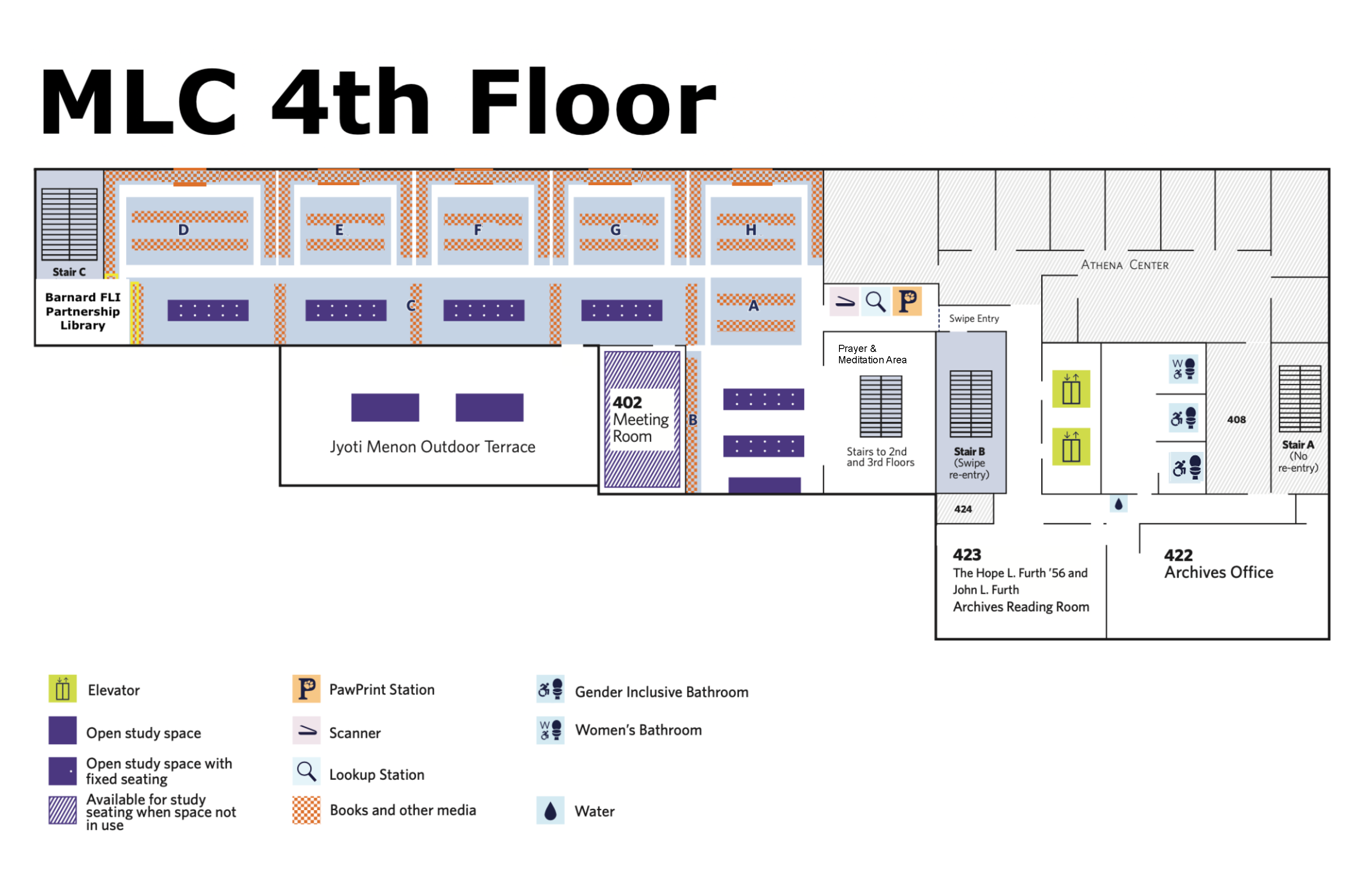 Map of Floor 4, use text only guide for accessible version