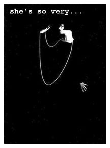 zine cover: white title on black background, silhouette of a person wearing pearls