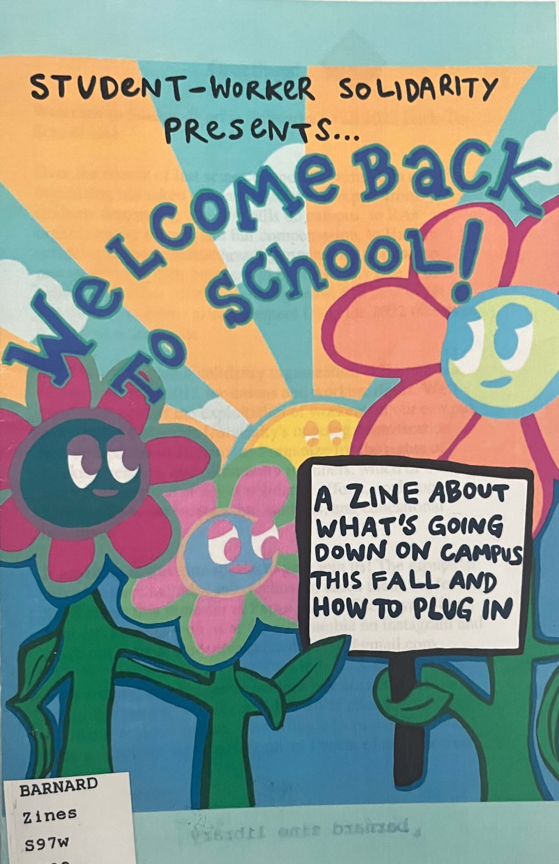 the cover of welcome back to school! zine