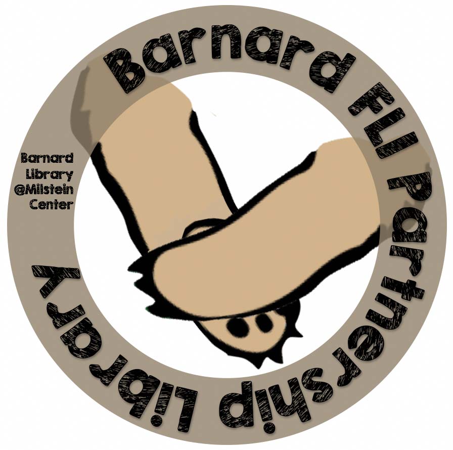 2 bear paws cross in a circle showing Barnard FLI partnership library