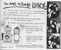 cover of The East Village Inky 62. Handwriting, photobooth photo strip of the author and her children. 