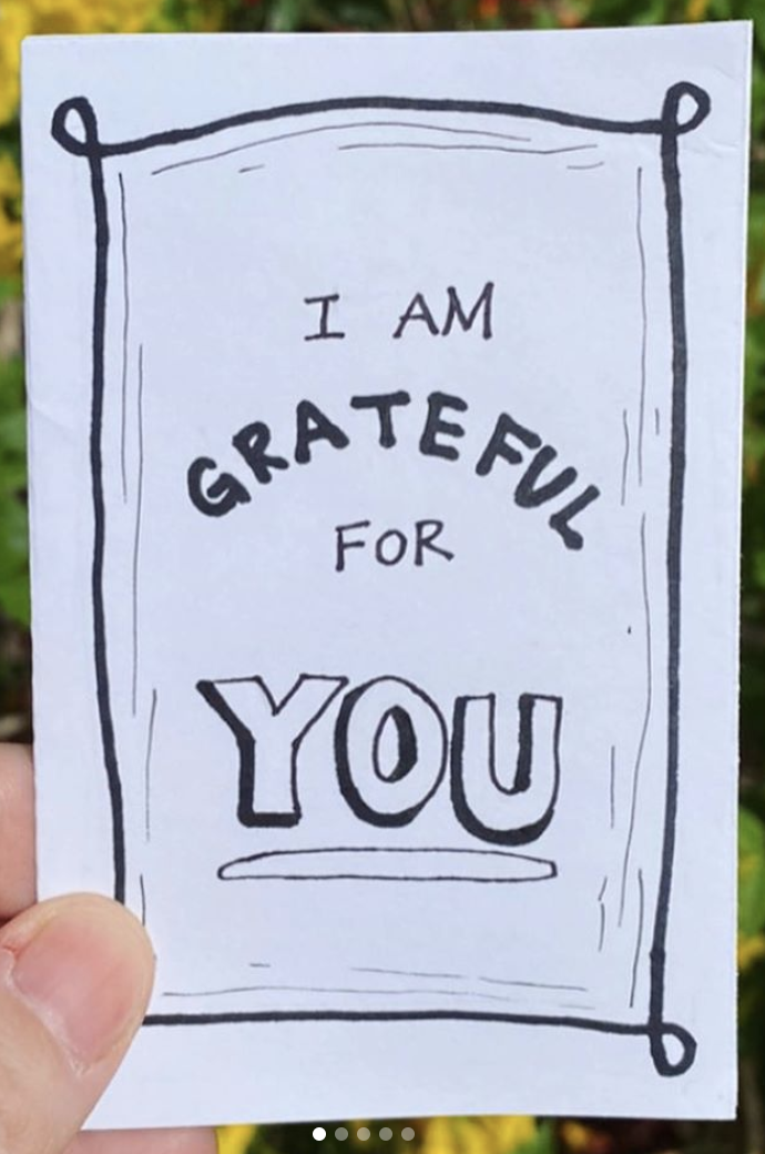 zine cover: I Am Grateful for You. Handwritten title. 