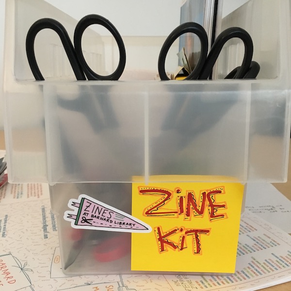 Zine making kit with scissors and other supplies