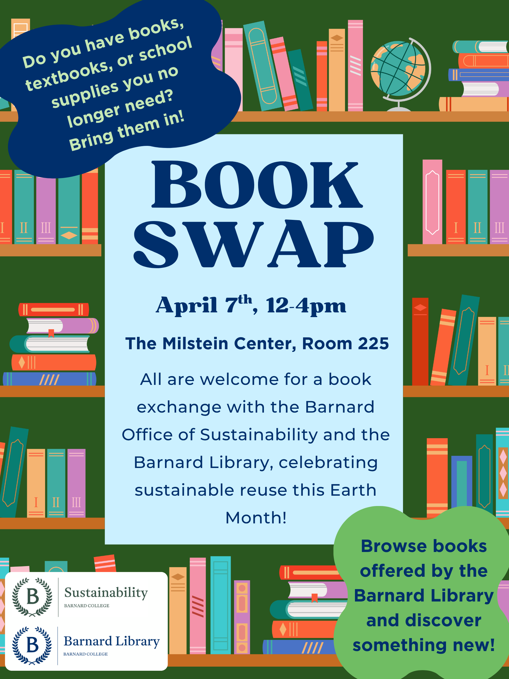 Book Swap on April 7th from 12-4pm