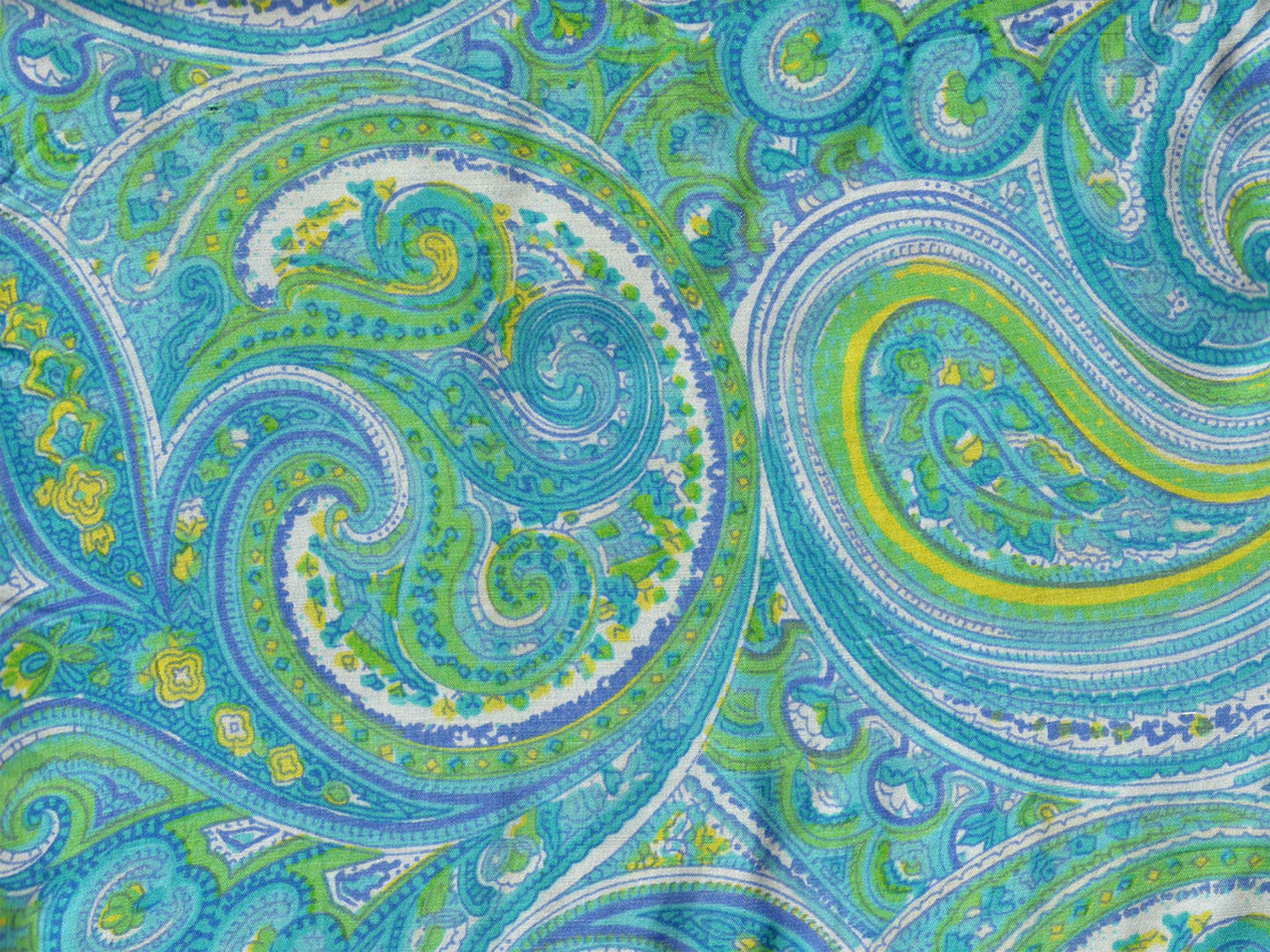 Still from Persian Pickles: Blue and green paisley pattern